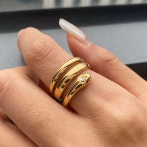 Size 7 | 18K Gold Plated Snake Ring